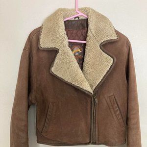 Adventure Bound Leather Bomber Jacket Small